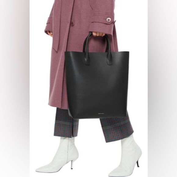 Mansur Gavriel Black Leather North South Tote Bag
